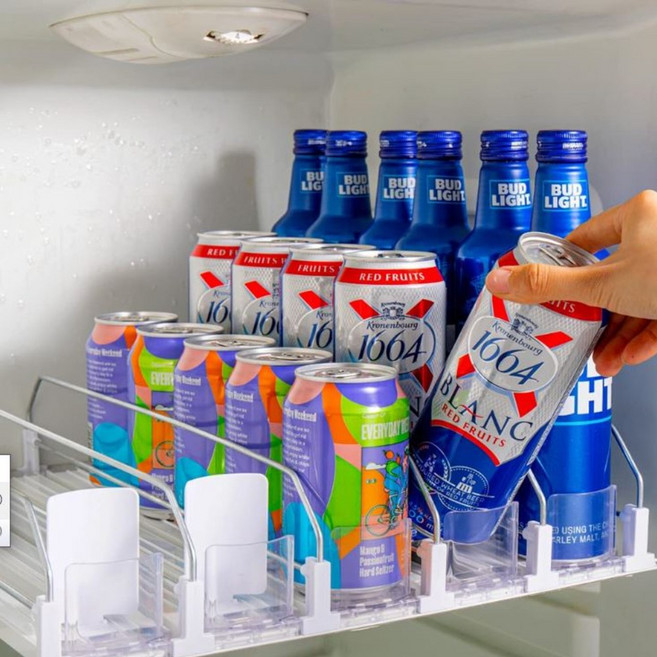 HVNLY 워터 음료수 디스펜서 냉장고 정리 트레이, 2개, 화이트