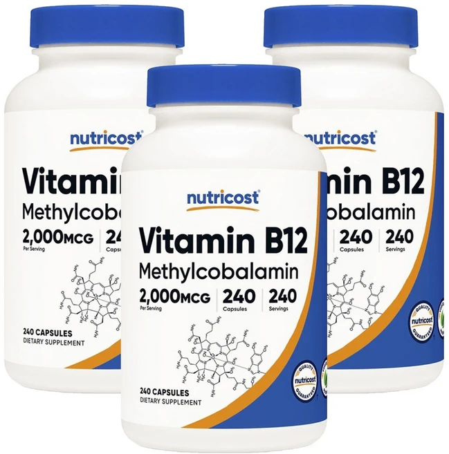 뉴트리코스트 비타민 B12 2000mcg 캡슐, 240정, 3개 - 쿠팡