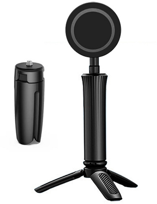 1상2템 360도 회전 맥세이프 미니 삼각대 기내용 거치대, 블랙