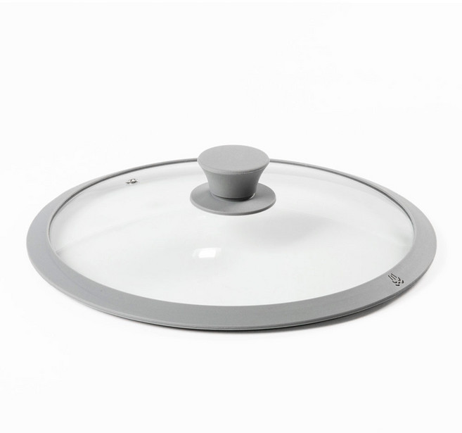 실리콘 유리뚜껑 28CM(실리콘손잡이)후라이팬냄비, 단품, 1개