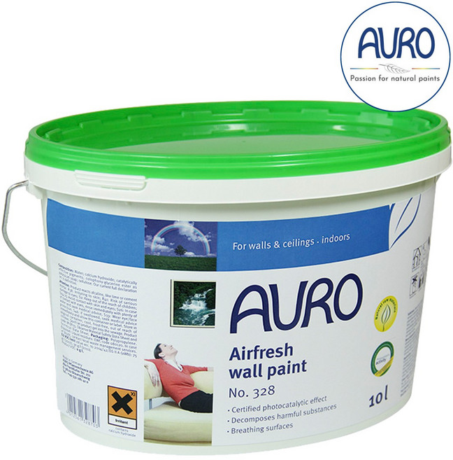 AURO No.328 백색 아우로 내벽용 에어프레쉬 광촉매 페인트 5L(약45m2시공) 유해물질No_100% 성분공개, 5L, 5L, 1개