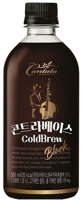 칸타타 콘트라베이스 콜드브루 블랙 500mlx6펫, 500ml, 6개