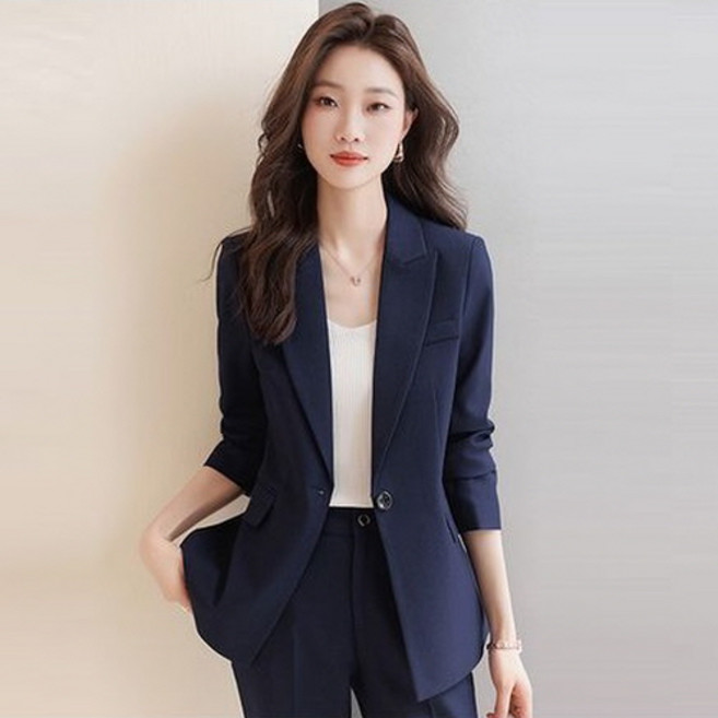 뉴욕멋쟁이 시크 베이직 여성 원버튼 정장 자켓 (55~99사이즈까지)