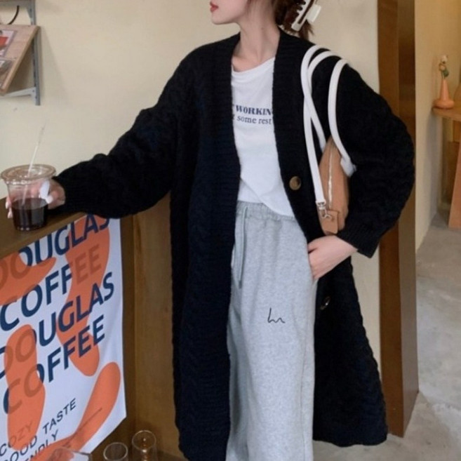 아이엠몽 여성 오버핏 롱 가디건