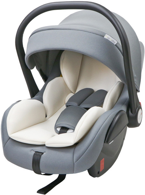 신생아 바구니형 카시트 아기 유아용 자동차 안전의자 휴대용 요람 겸용 외출용 베이비 캐리어 차량용 흔들 침대, 그레이