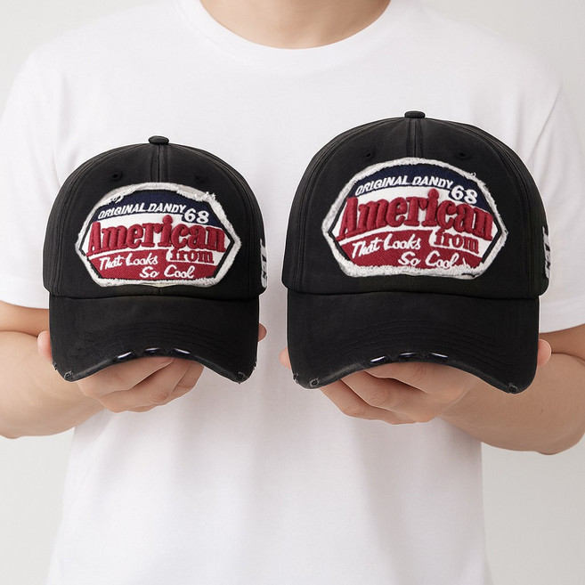 팸드님 국내제작 빅사이즈 대두모자 American 워싱볼캡 아메리칸 빈티지 야구 볼캡