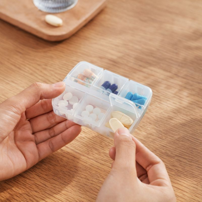 엔웨스트 국산 휴대용 알약 케이스, 투명, 2개