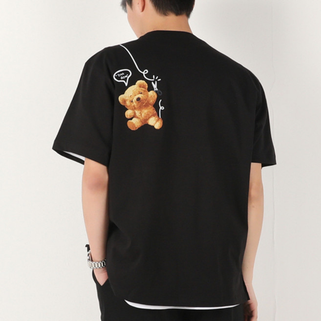 아우라큐 20수 트임 반팔티 프리덤곰 통기성 반팔 티셔츠