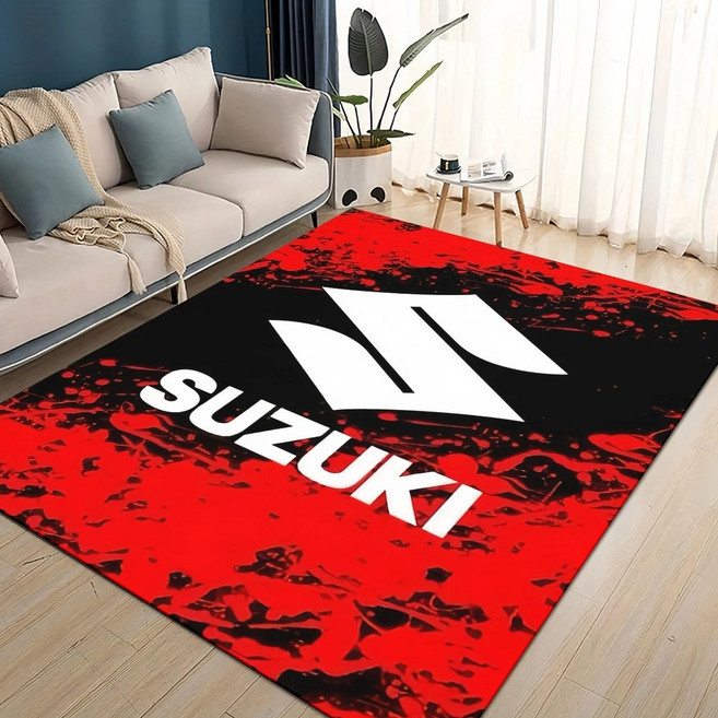 NISO 3D 레이싱 카 S SUZUKI 로고 오토바이 카펫 러그 거실 침실 홈 소파 놀이 미끄럼 방지 바닥 매트, 40x60cm, 7