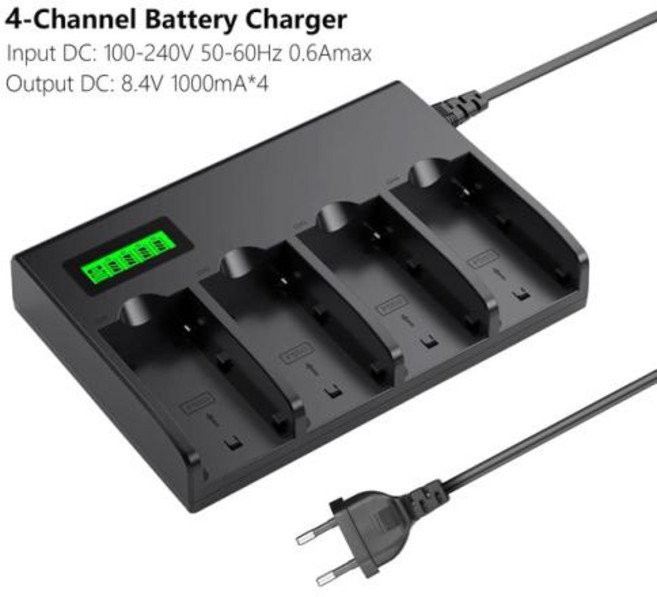 Probty 배터리 및 CN160 용 4 채널 배터리 충전기 CN216 LED 조명 Feelworld 필드 모니터 NP F970 NP F960 NPF970, 1 SET Charger, 5) 1 SET Charger, 1개