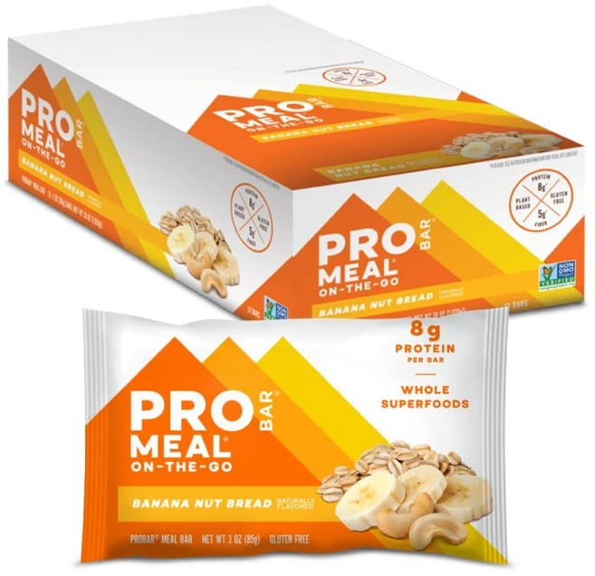 PROBAR 식사대용 바 초콜릿 코코넛 비GMO 글루텐 프리 유기농 인증 건강 식물 기반 천연 식품 성분 천연 에너지원 85g(3 온스) 12개입, 바나나 너트 브레드 - 쿠팡