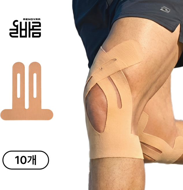 레노브라 스포츠 테이핑 테이프 근육 테이프 무릎, 10개입, 1세트