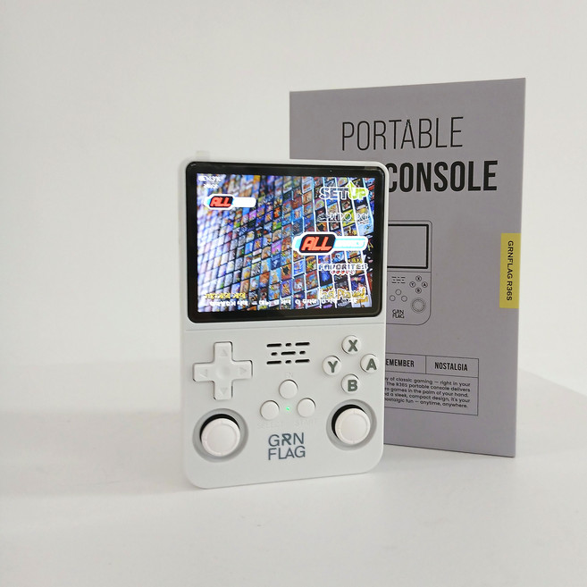 그린플래그 R36S 한방팩 내장 장착 한글 휴대용 레트로 게임기, 화이트, 256G (한글 게임팩 내장), 휴대용 미니 게임기