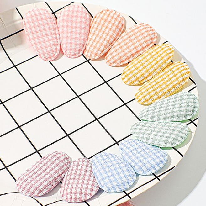 베러브라이트 여아 머리핀 아기 미니 체크 똑딱핀 6개입