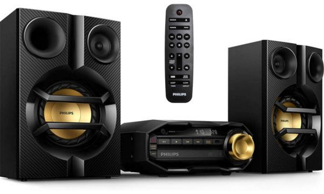 필립스 FX10 가정용 블루투스 스테레오 시스템(CD 플레이어 MP3 USB FM 라디오 베이스 리플렉스 스피커 230W 리모컨 포함)