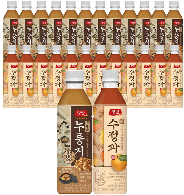 동원 양반 누룽지차 500ml + 양반 배수정과 500ml, 24개
