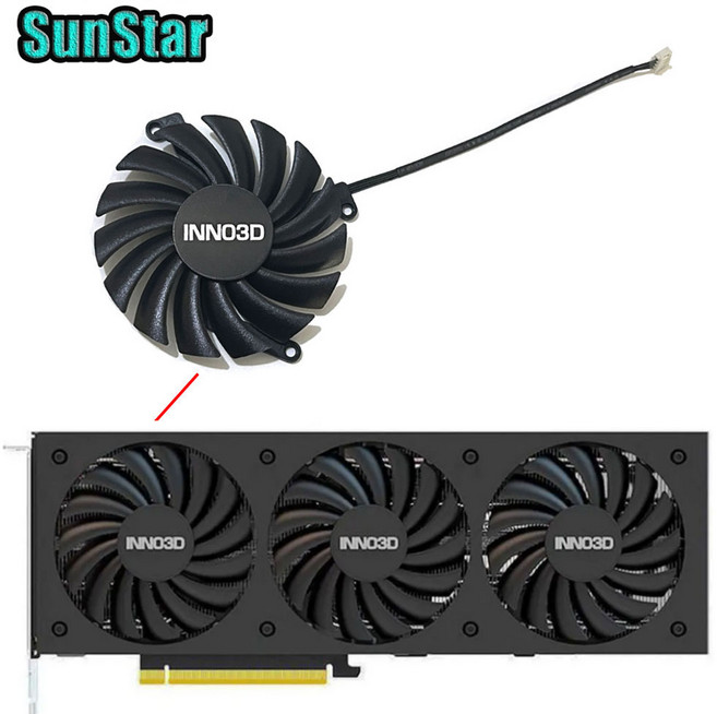 호환 CF-12910S 4핀 DC 12V 0.35A RTX 3080 GPU 냉각 팬 INNO3D TiRTX 3080RTX Ti X3 OC 비디오 카드, 04 FAN-A, 1개