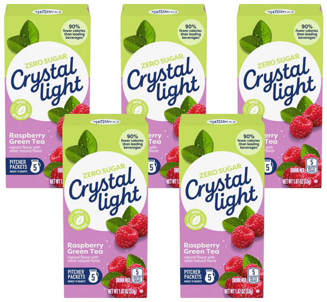 크리스탈 라이트 그린 티 라즈베리 음료 믹스 (피처 패킷 2 Crystal Light Green Tea Raspberry Drink Mix (20 Pitcher Packets 4, 1개, 녹차 라즈베리, Green Tea Raspberry,, 1개입