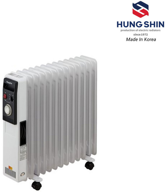 Hungshin 국내생산 전기라디에이터 2단전원 13핀 2500W 타이머형라디에이타 라지에이터 동파방지히터