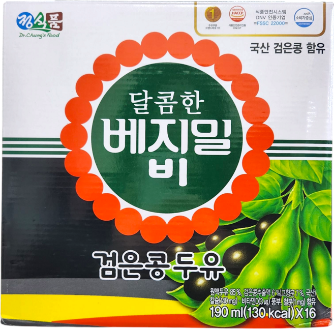 달콤한 B 검은콩두유 190ml x 80팩, 80개