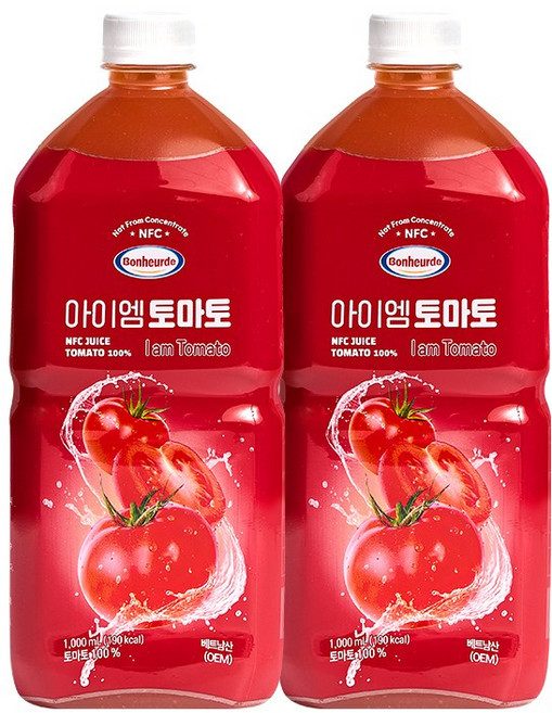 보넬드 아이엠 토마토주스 100% NFC 착즙주스, 2개, 1L