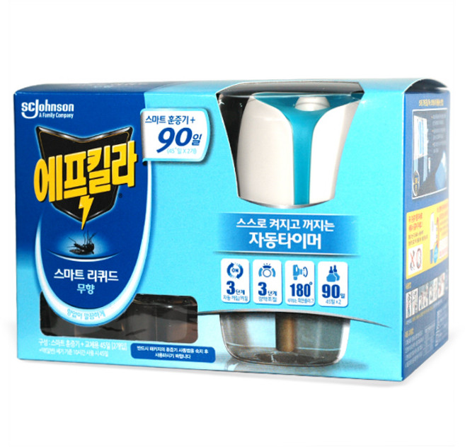 에프킬라 리퀴드 무향 스마트 훈증기 (45일x2개 리필 포함), 33ml, 1개