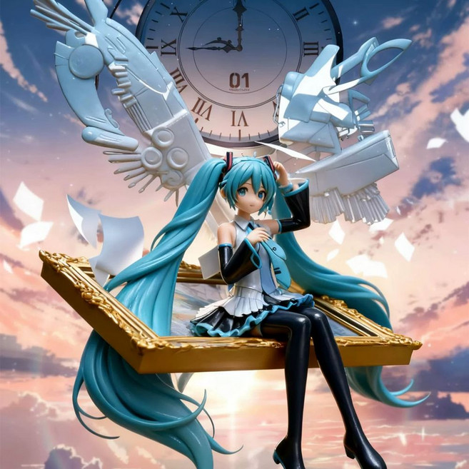 하츠네 미쿠 피규어 탁상용 인형 수련 소녀 박스 조각상 모델 미쿠짱 블라인드, 1개, B. 하츠네 미쿠 소원카가미네 렌