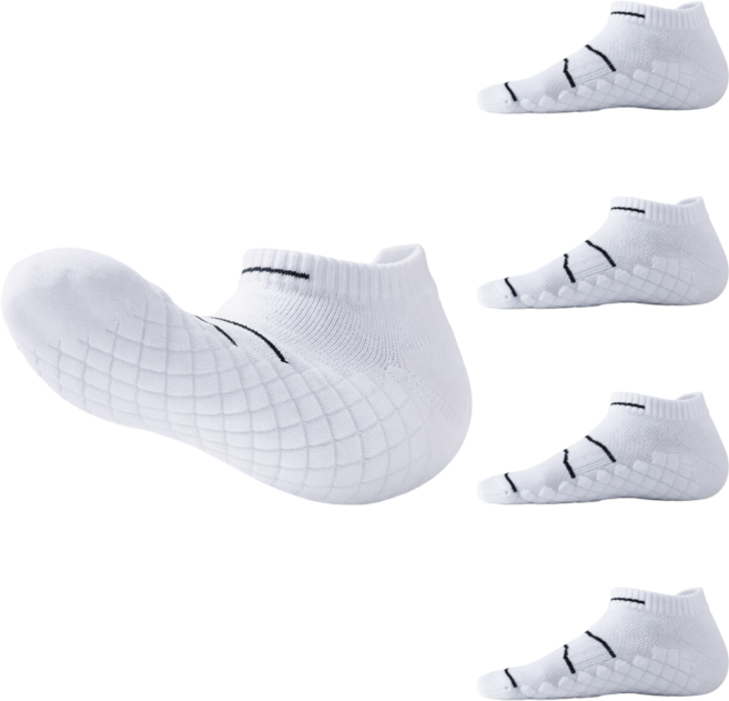 에누온드 남녀공용 충격흡수 쿠션 스포츠 두꺼운 양말, 5세트, 화이트