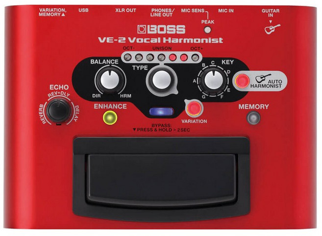 보스 보스 VE-2 보컬 하모니스트 (VE2), 단일 옵션, 1개