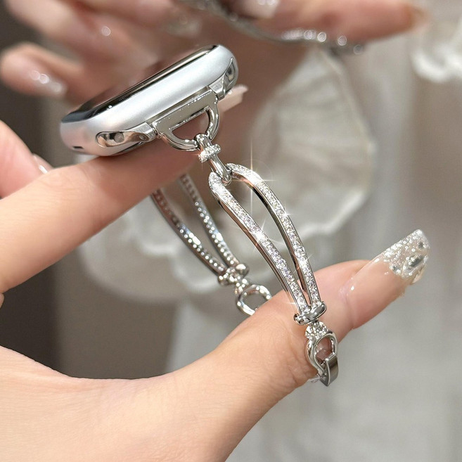 애플 워치 스트랩 여성 스트랩 팔찌 스트랩, 1개, 은색