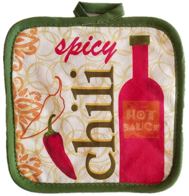 정사각형 코튼 꽃 과일 인쇄 내열 식기 매트 주방 테이블 장식 17x17cm 1 개, 01 16.5x16.5cm, 11 Style 10