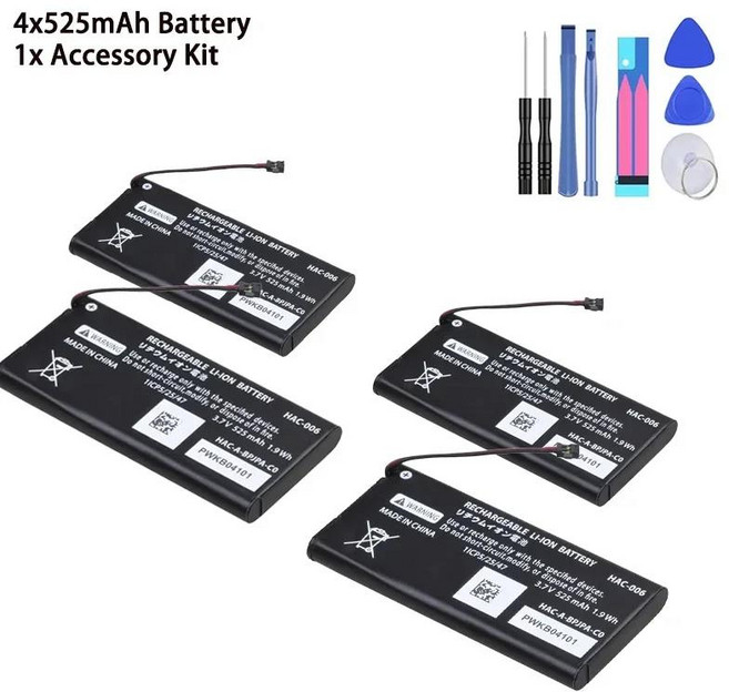 PURFIELD 525mA 교체 게임 배터리 Nintendo 제어 스위치 Ns HAC 006 Bateria Joy con 액세서리, 03 4PCS