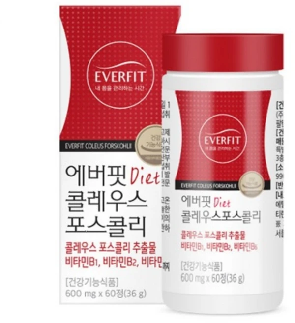 내츄럴플러스 에버핏 콜레우스포스콜리 36g, 60정, 1개 - 쿠팡