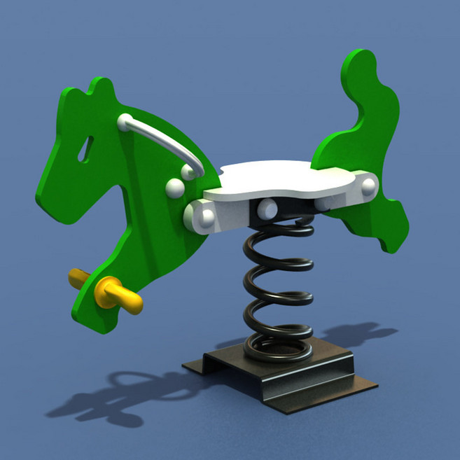 흔들말 스프링 시소 놀이터 스프링시소 유치원 공원 기린, 1개, 8_그린 말