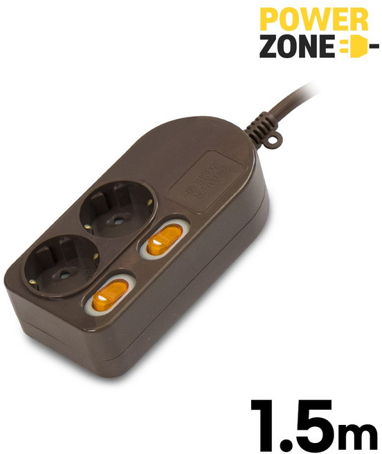 ES215BR 개별스위치 2구 1.5M 브라운 16A 파워존 굵은선8.1mm 화재안심, 화이트