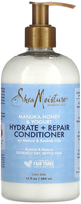 SheaMoisture 마누카 꿀 & 요거트 하이드레이트 + 리페어 컨디셔너 384ml(13fl oz), SheaMoisture마누카꿀요거트하이드레이트리페어컨디, 1개, 384ml - 쿠팡