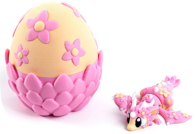 베이비 에그 드래곤 모형 인형 자유관절 3D프린터 선물 소품 P320, 1개, 사쿠라드래곤