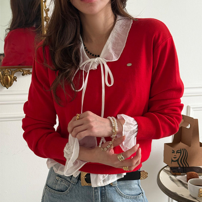 [난닝구]산알프 브이넥니트