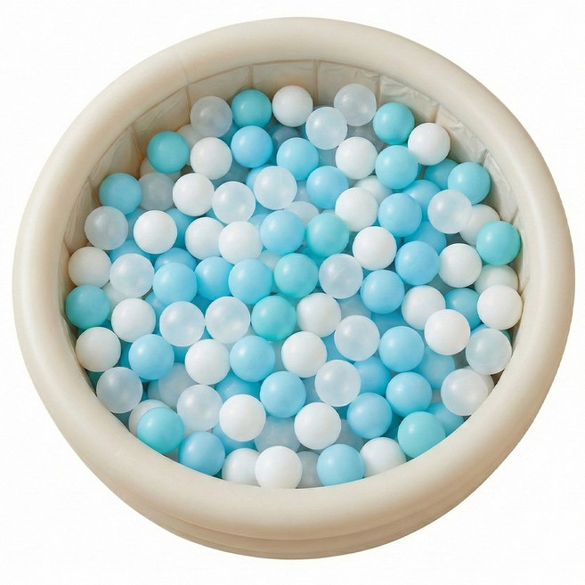 리르베베 국산 볼풀공 스카이블룸 100P KC인증 무독성, 100개, 스카이블루/화이트/투명 조합