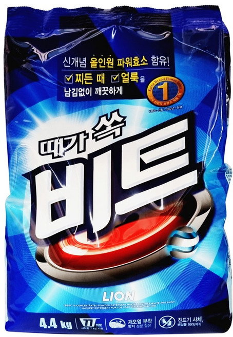 비트 분말 세탁세제 일반용 리필, 4.4kg, 1개