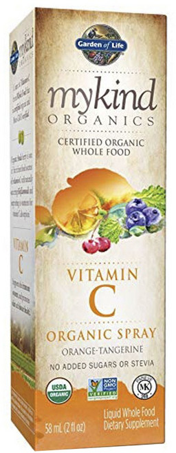 Garden of Life 無糖維生素C噴霧 橘子味, 58ml, 1盒