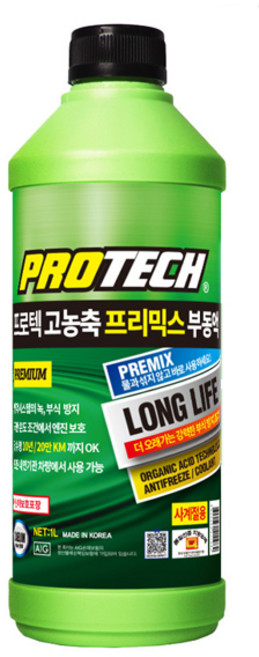 프로텍 고농축 부동액첨가제 대림기업 냉각수관리 녹 오염물 방지 냉각효율증대 연비향상 가솔린 경유 LPG 겸용, 녹색, 1개, 1L