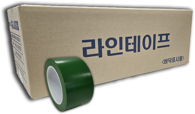 프로테이프 라인테이프 48mm*30M 초록 1박스 (40개) 바닥라인테이프 PVC 안전 경계 주차표시 구획 동선 사선, 40개