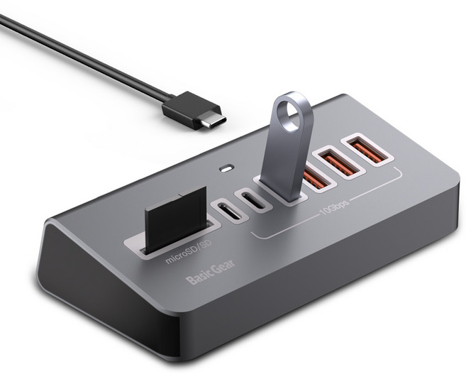 베이직기어 버티컬 8in1 C타입 10Gbps USB 멀티허브, 1개