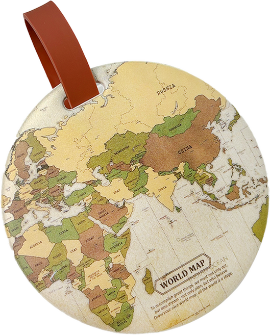 픽101 여행용 PVC 캐리어 골프백 네임택 러기지택 세계지도 지구 여행가방 수하물 이름표 태그