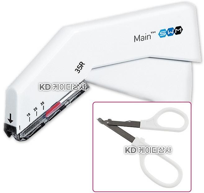 MAIN 스킨 스테플러 35R 피부용 스태플 +리무버 의료용 멸균 봉합기구, 1개