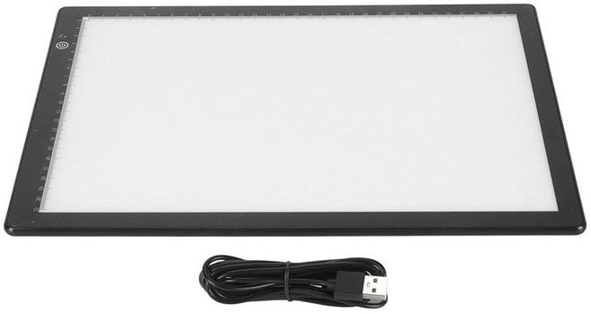 슬라이드 및 필름 네거티브 스캐닝을 위한 뷰어 라이트박스 3단계 밝기의 초박형 광학 패드 스캐너 USB 전원 공급. 블랙, 27220