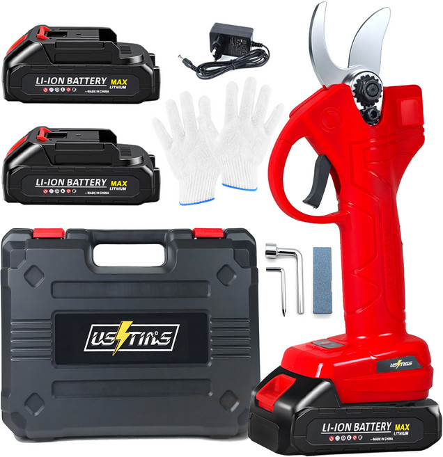 우스틴스 정원수지가위전동가위 무선충전가능수지가위, 본체+2 배터리, 1개