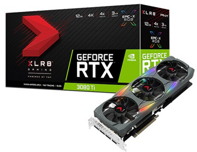 PNY XLR8 지포스 RTX 3080 Ti UPRISING EPIC-X RGB D6X 12GB Triple