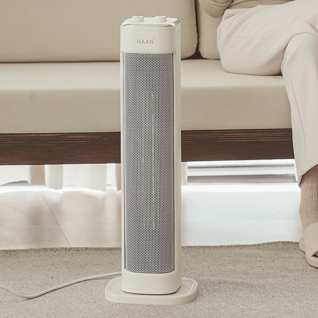 26년형 한경희 그래핀 PTC 전기히터 타워형 온풍기, 화이트